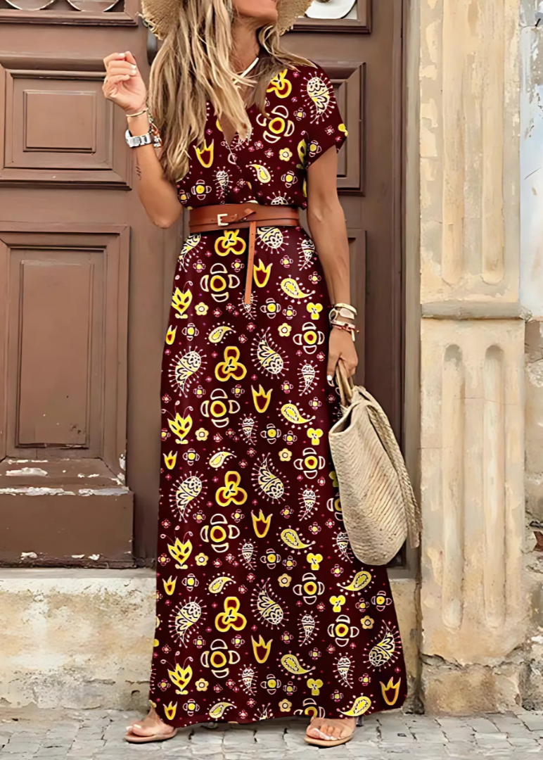 Dora – Boho Breeze Midi Kleid