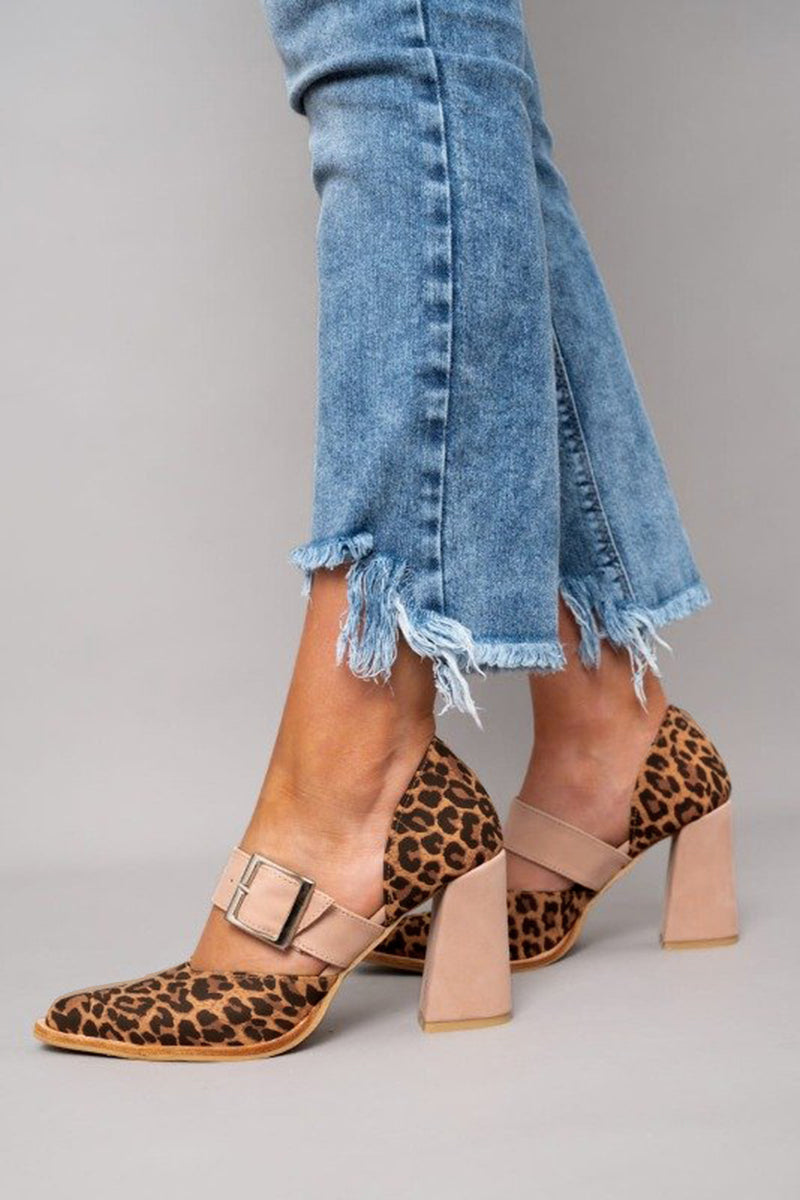 Selveta | Leopard-Daimsandalen stabiilsete kontsadega