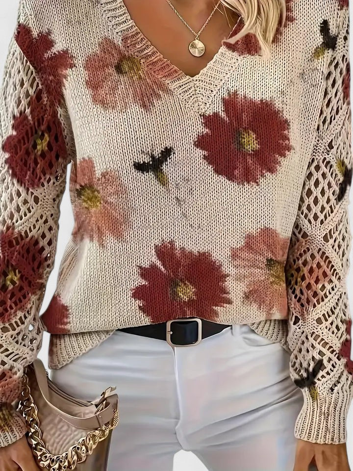 Aurélie | Elegantne kampsun lillemustriga