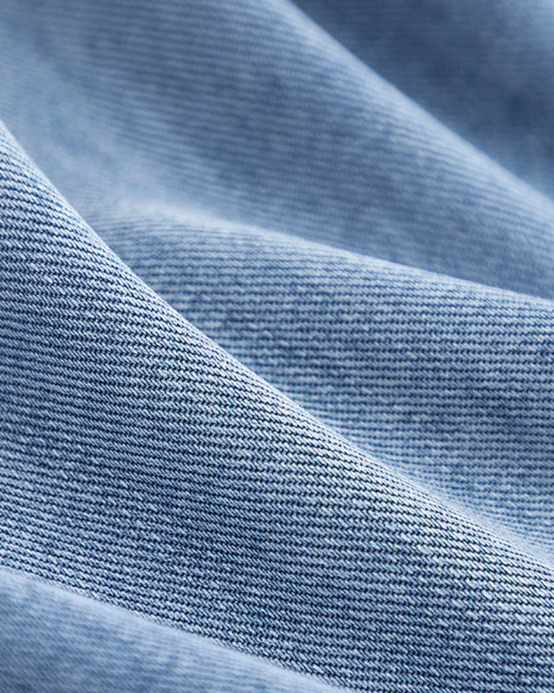 Sara - Denim camel mantel