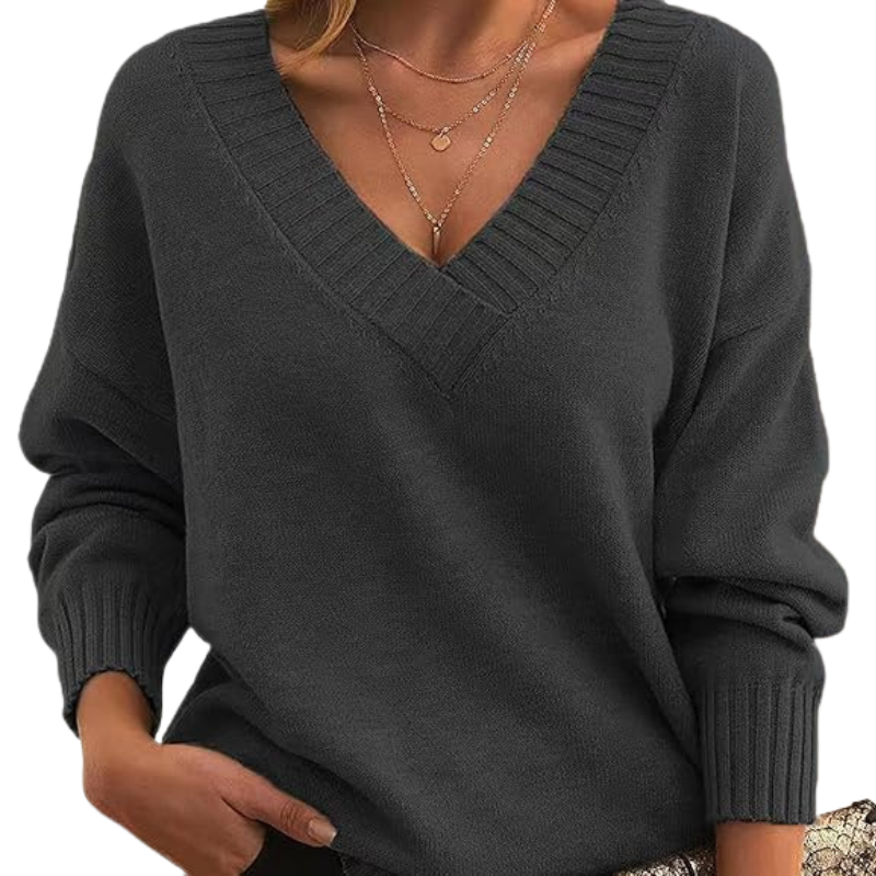 Luksuslik kašmiirpullover V-kaelusega, ideaalne igapäevaseks kasutamiseks
