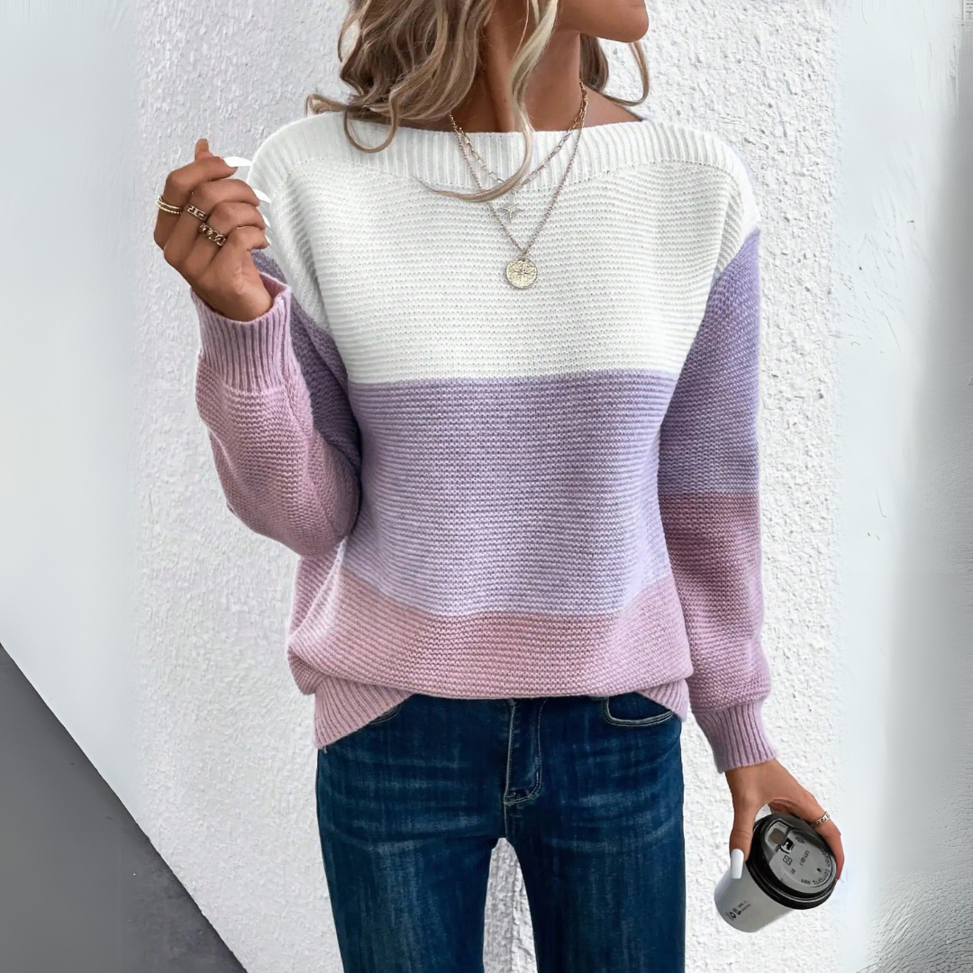 Clara - Elegantne Patchwork Kampsun