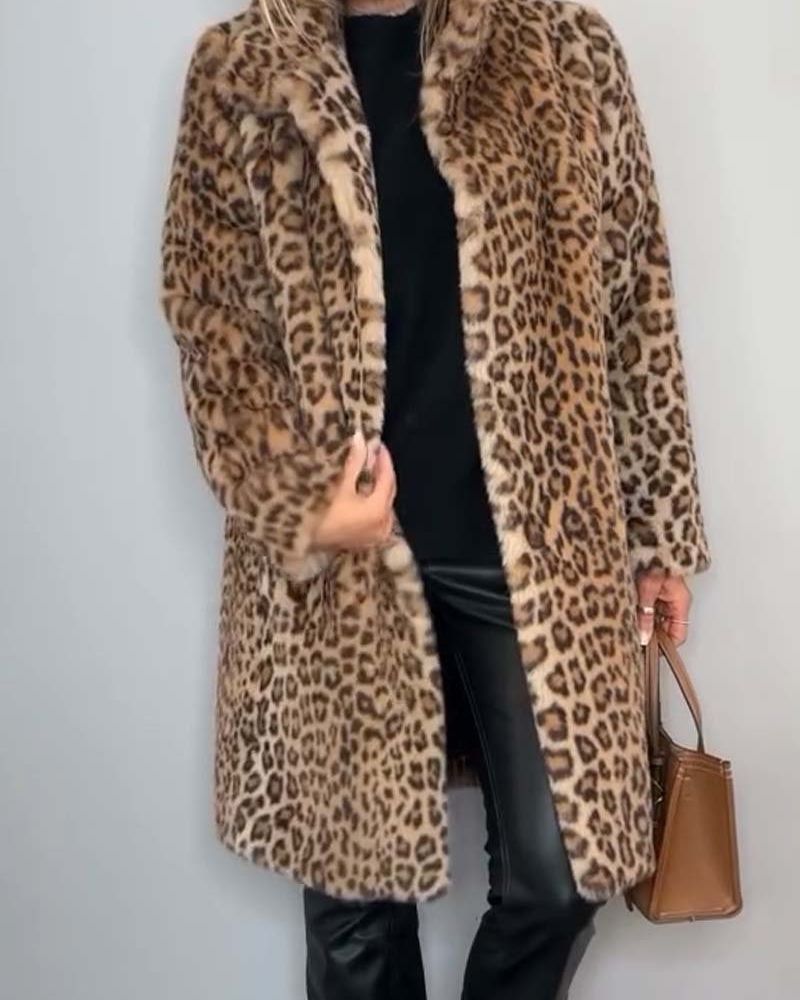 LEIA - Leopardimustriga pikk jakk