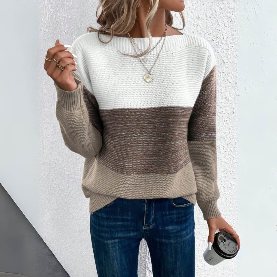 Clara - Elegantne Patchwork Kampsun