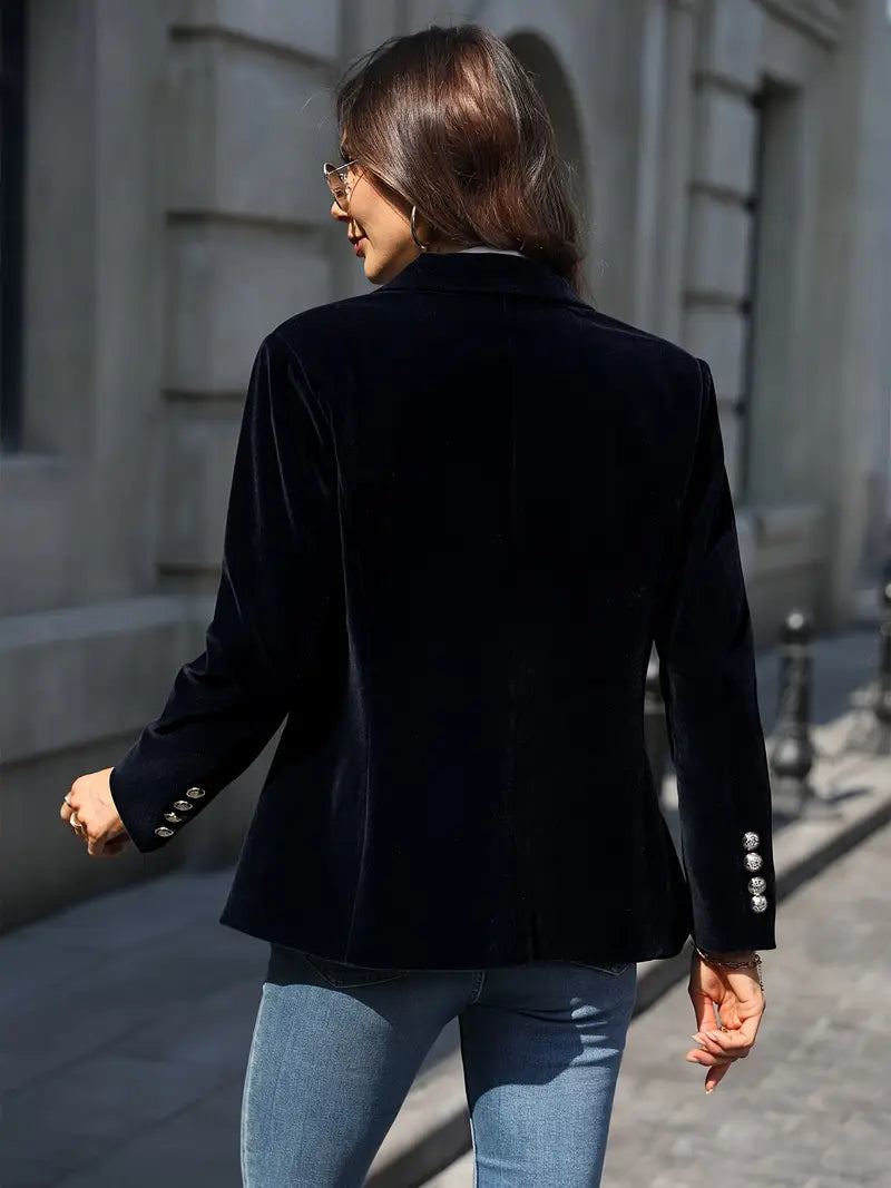 Yvana™ – Elegantne Sametist Blazer Lihtsaks Hoovis Elegantsiks
