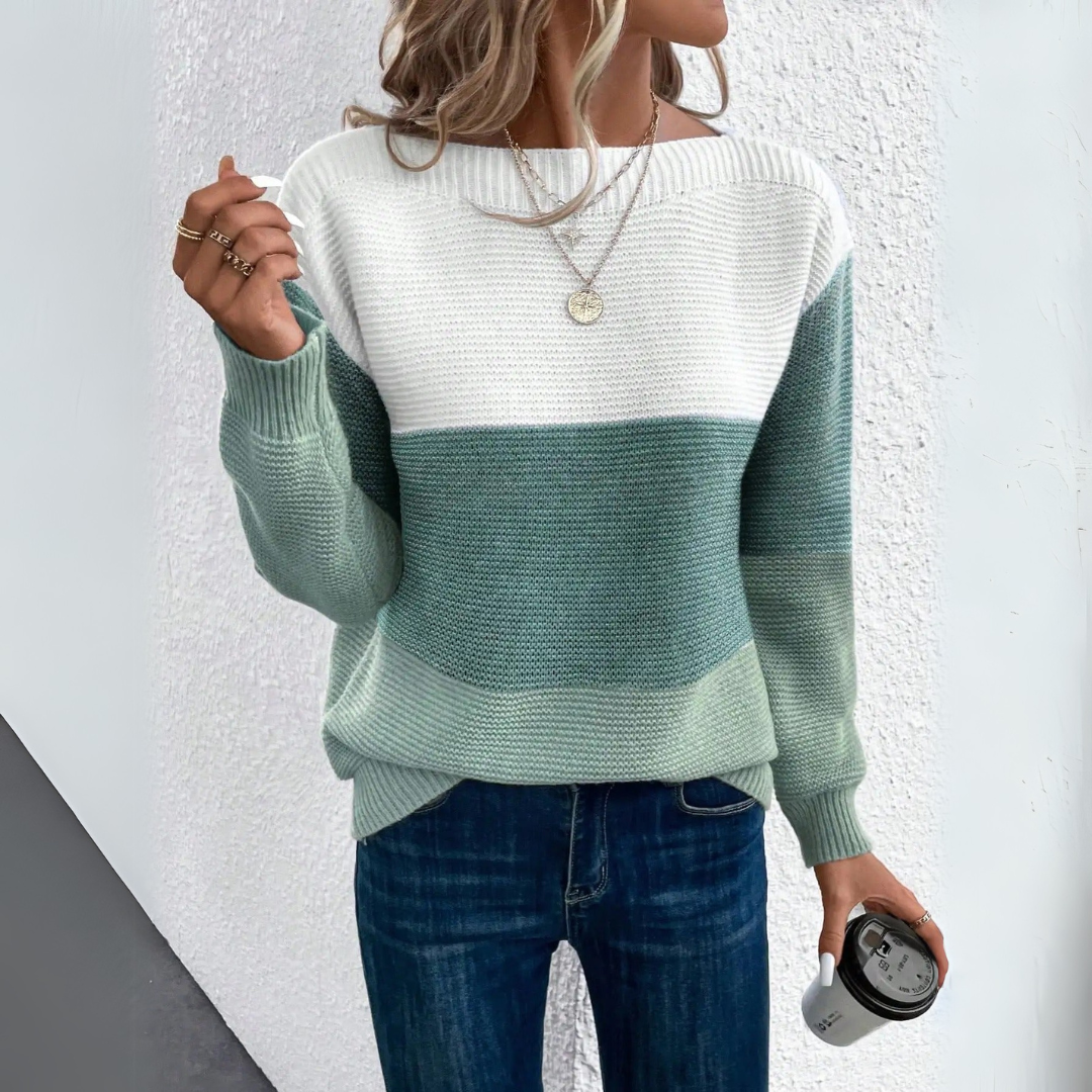 Clara - Elegantne Patchwork Kampsun