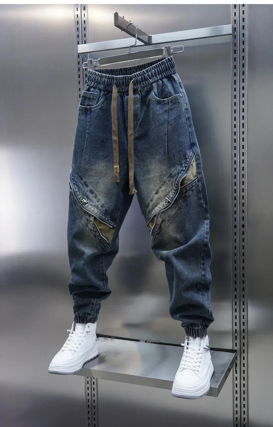 Laurent™ | Denimist Baggy Püksid Vööga