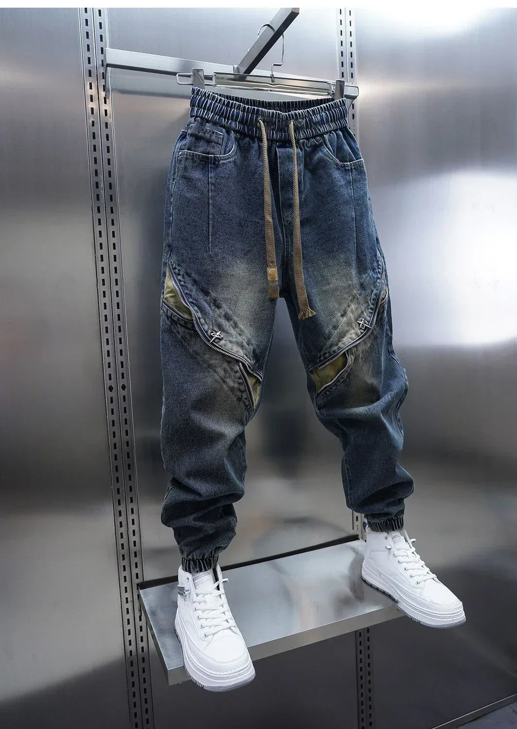Laurent™ | Denimist Baggy Püksid Vööga