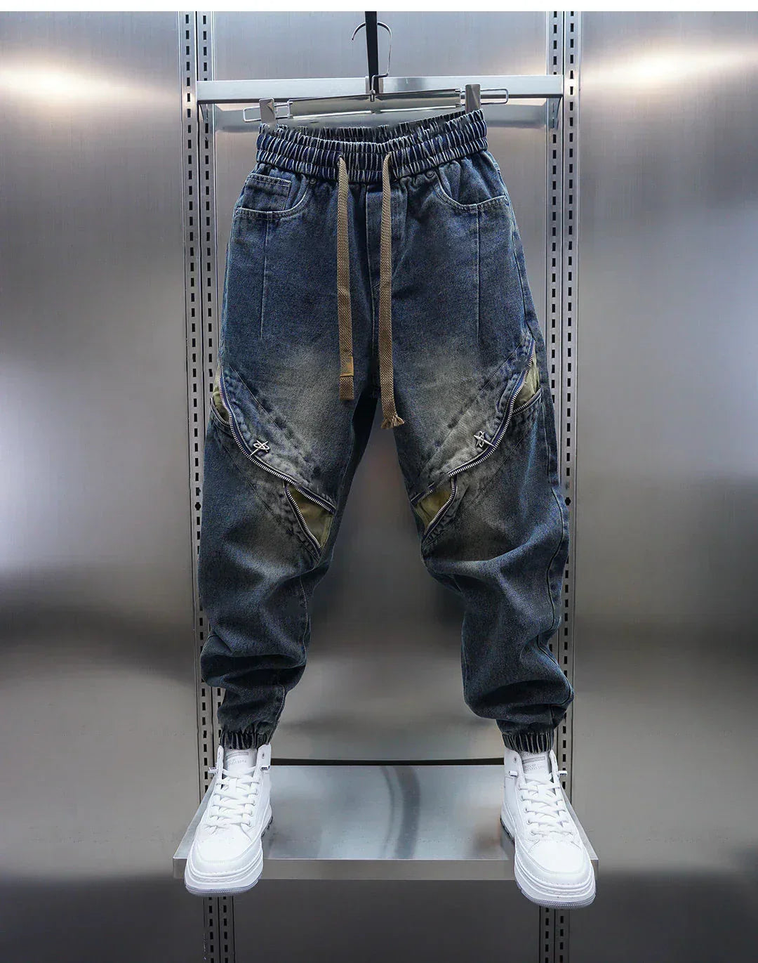 Laurent™ | Denimist Baggy Püksid Vööga