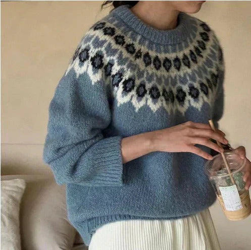 Sophie | Stiilne Jacquard Kampsun