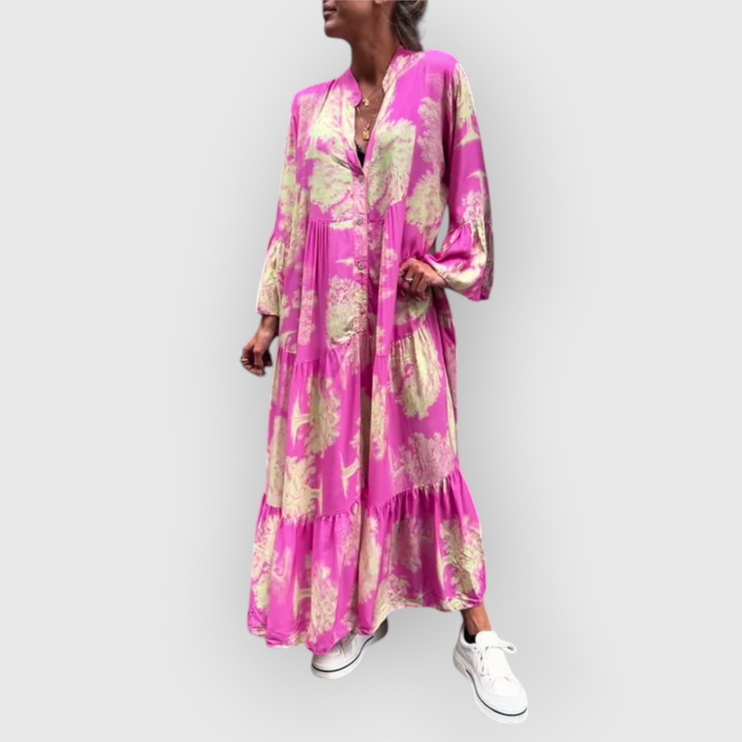 Heather™ – Looduskaunis Lillene Maxi Kleid